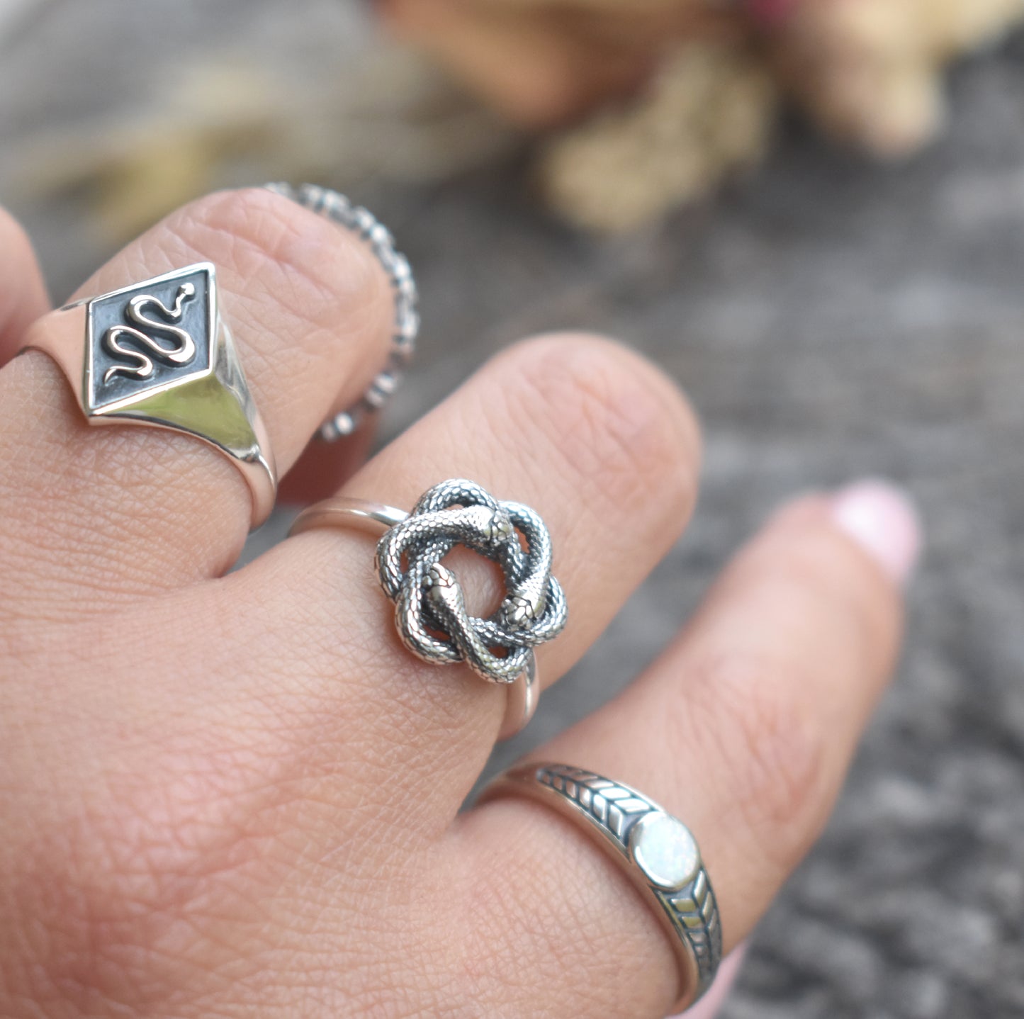 Triple Snake Knot Ring-Sterling Silver