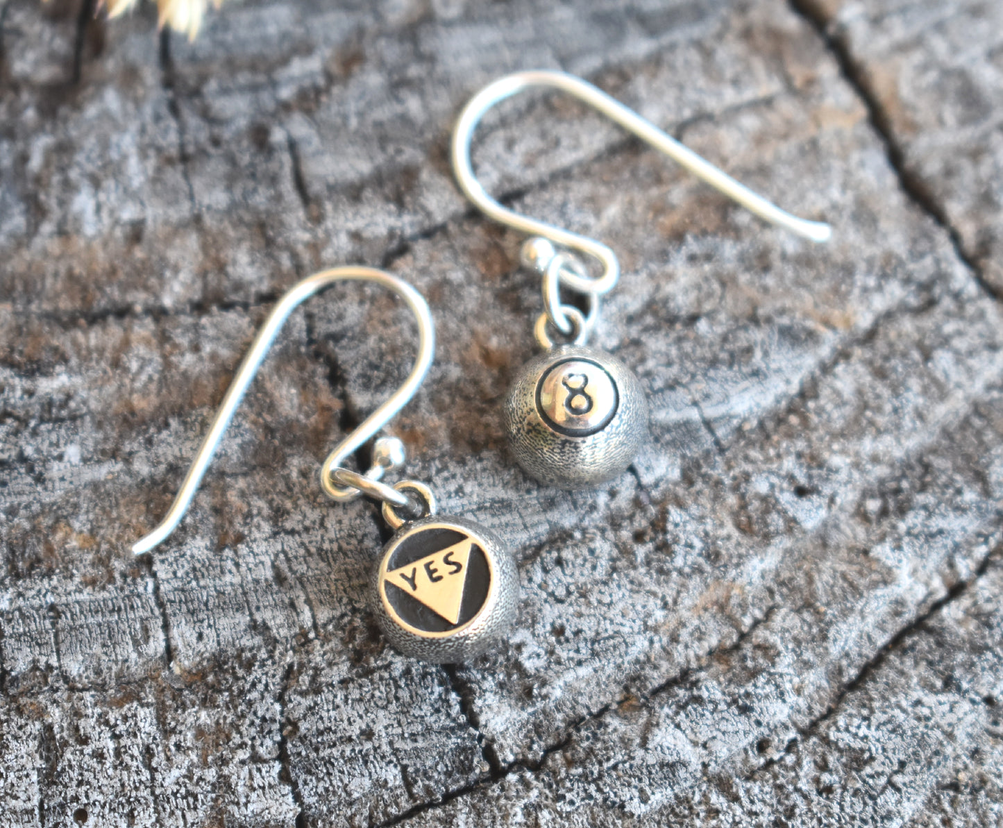 Magic Eight Ball Hoop Earrings-Sterling Silver
