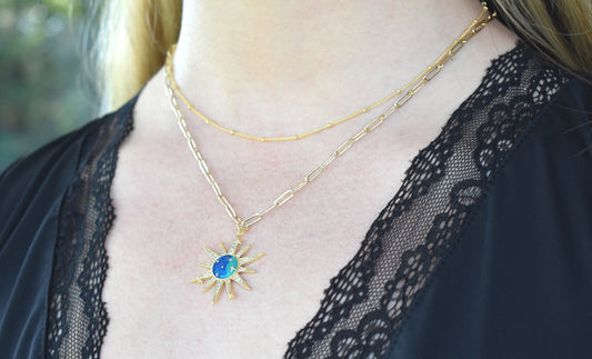 Gold Sun Celestial Necklace-14k Gold Fill