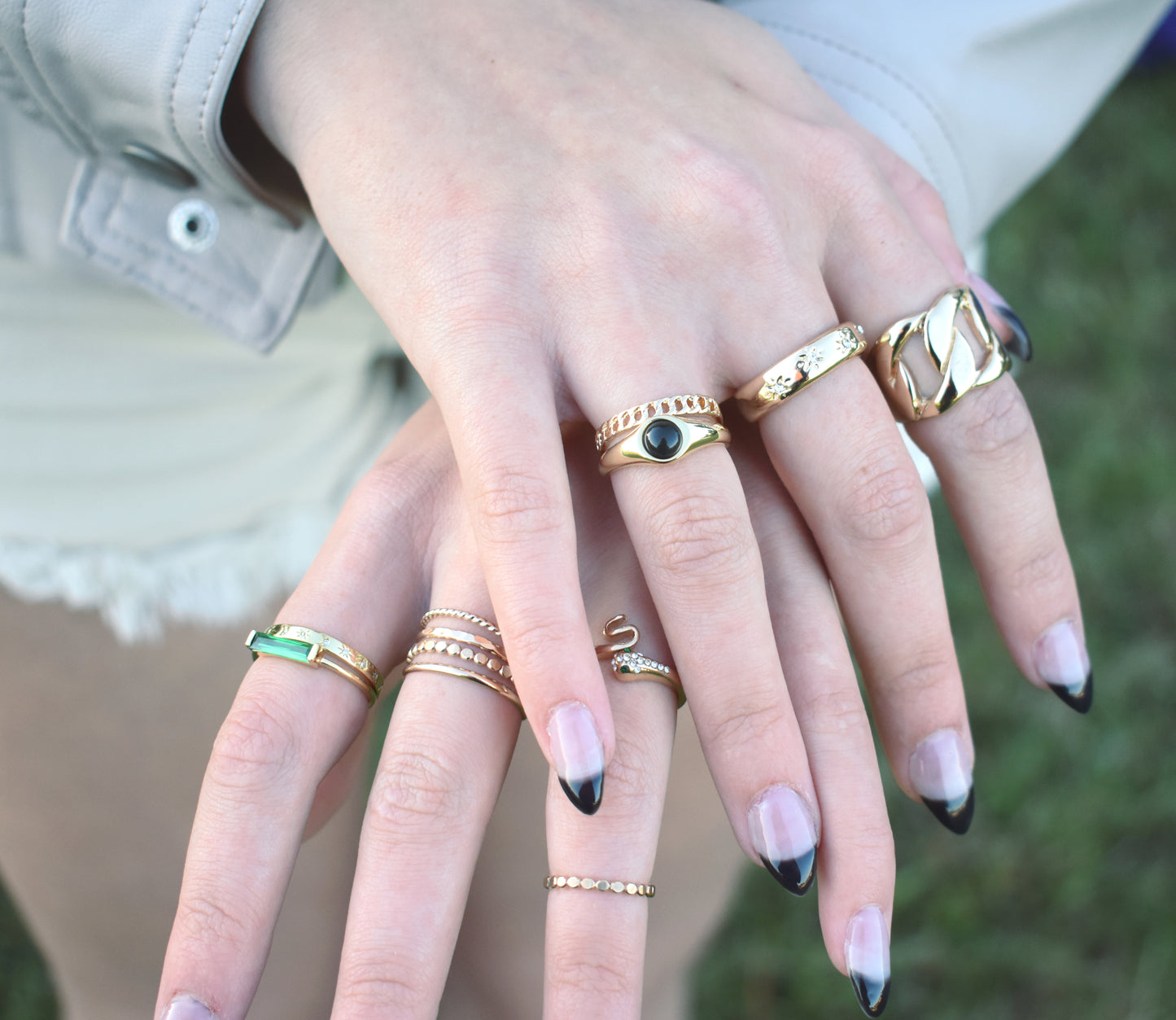 Gold Chain Rings-18k Gold Vermeil