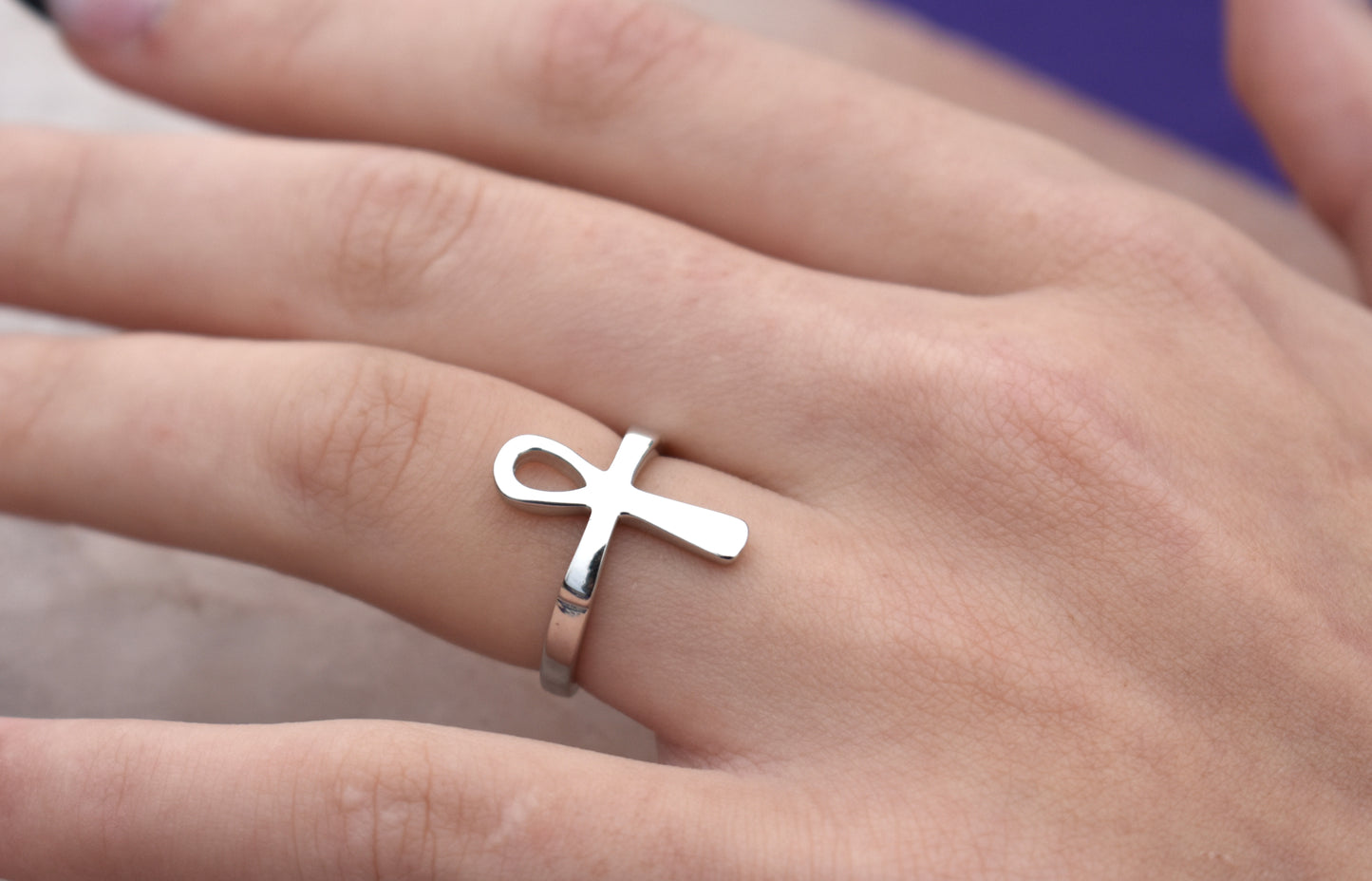 Silver Ankh Ring-Sterling Silver