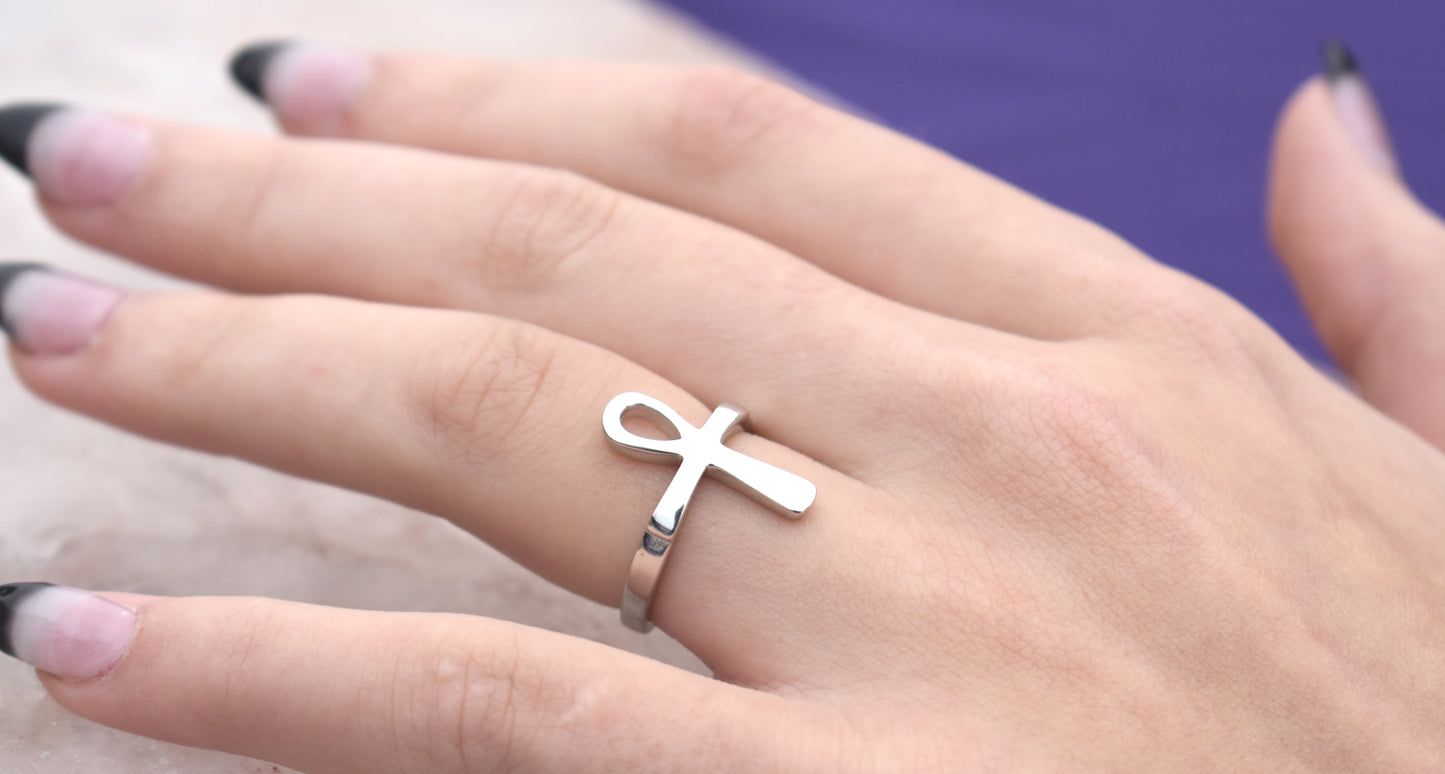 Silver Ankh Ring-Sterling Silver