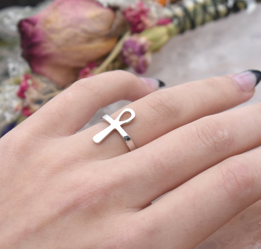 Silver Ankh Ring-Sterling Silver