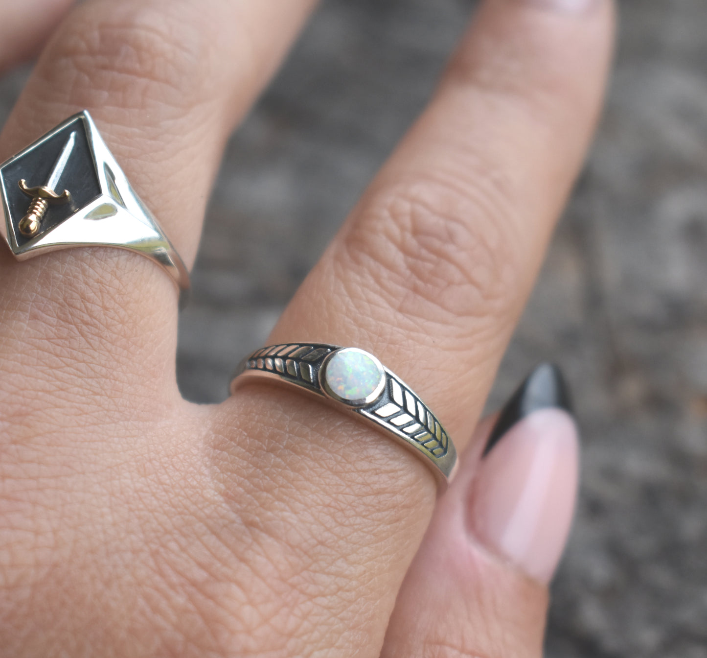 Arrow Opal Ring-Sterling Silver