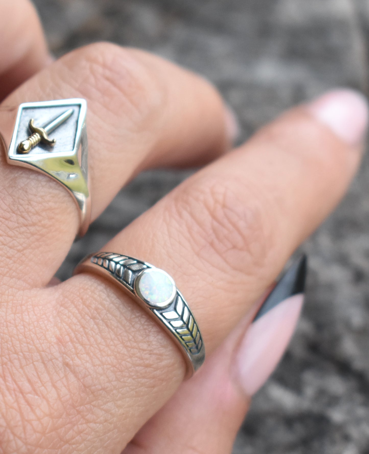 Arrow Opal Ring-Sterling Silver