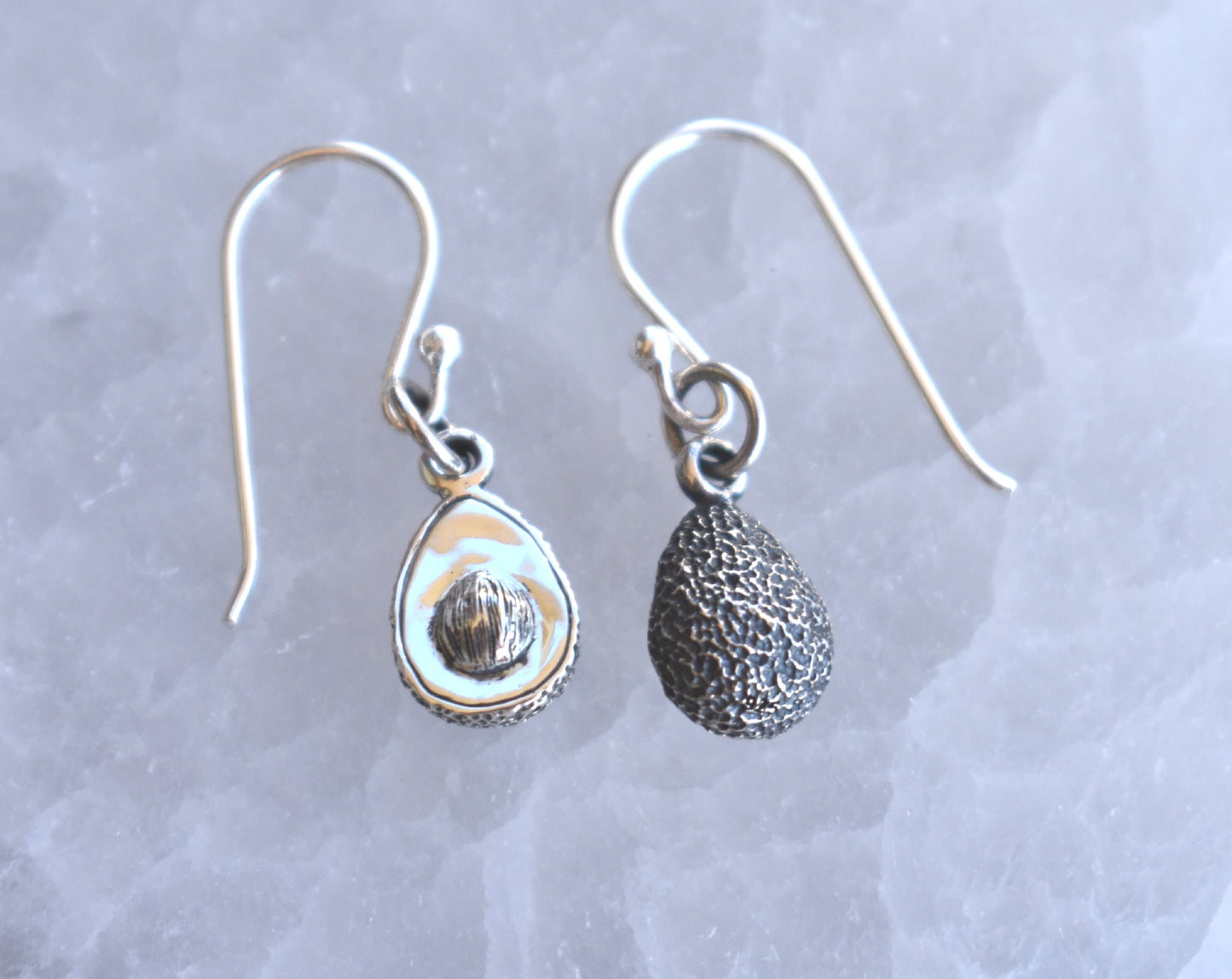 Avocado Hoop Earrings-Sterling Silver