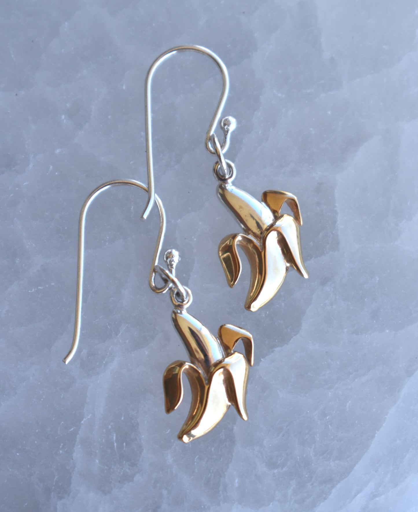 Banana Hoop Earrings-Sterling Silver