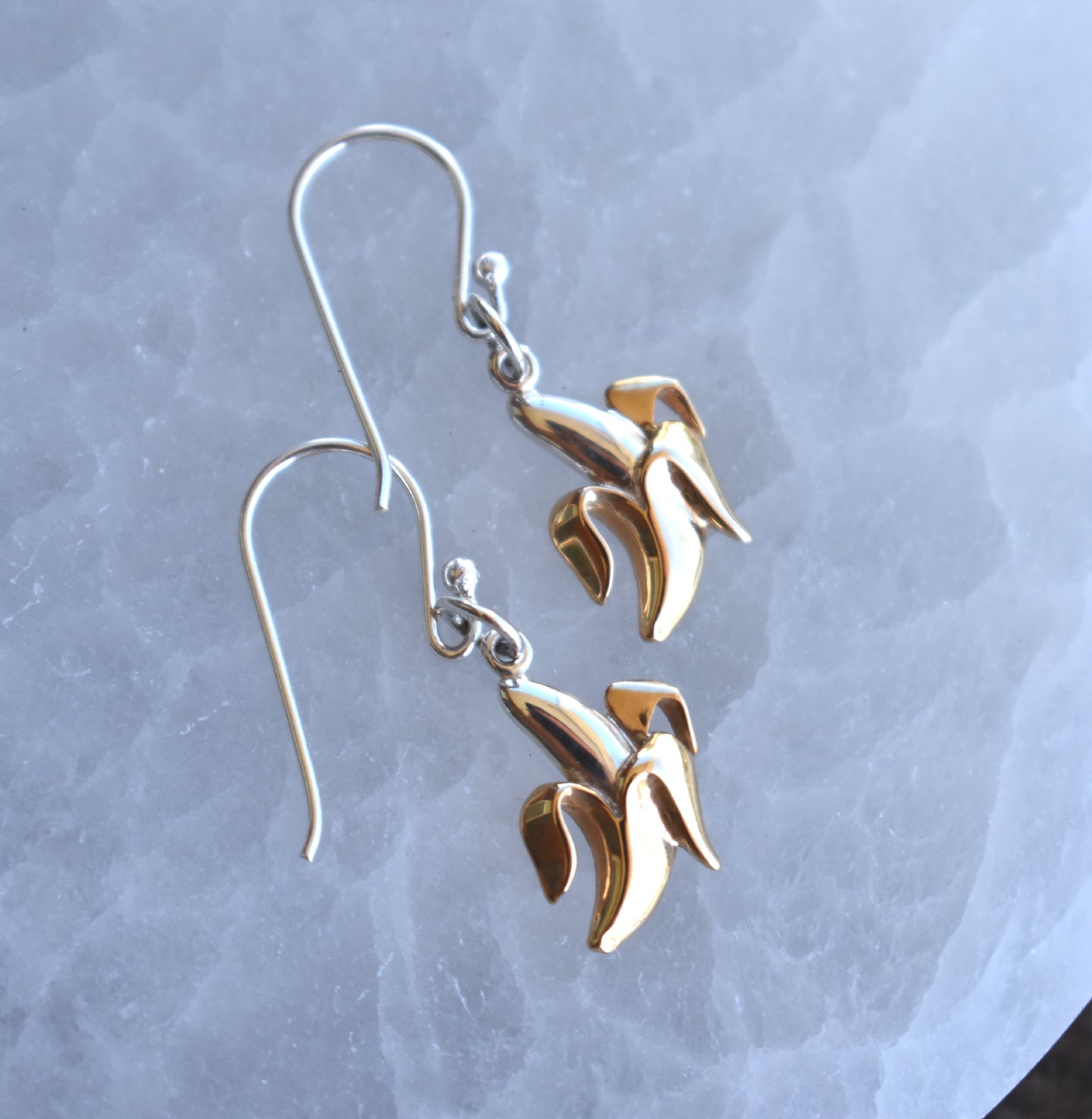Banana Hoop Earrings-Sterling Silver