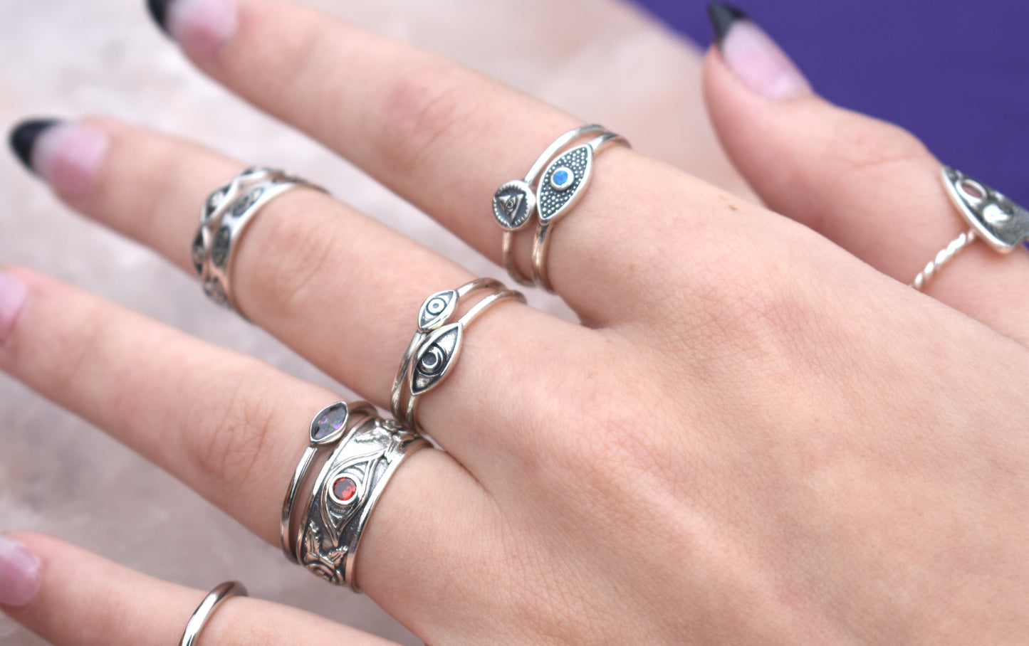 Big Evil Eye Ring-Sterling Silver