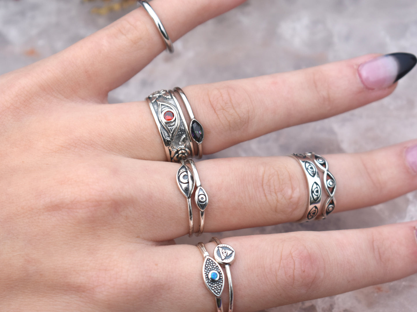 Big Evil Eye Ring-Sterling Silver