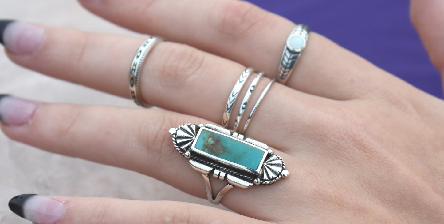 Southwestern Turquoise or Lapis Lazuli Ring-Sterling Silver