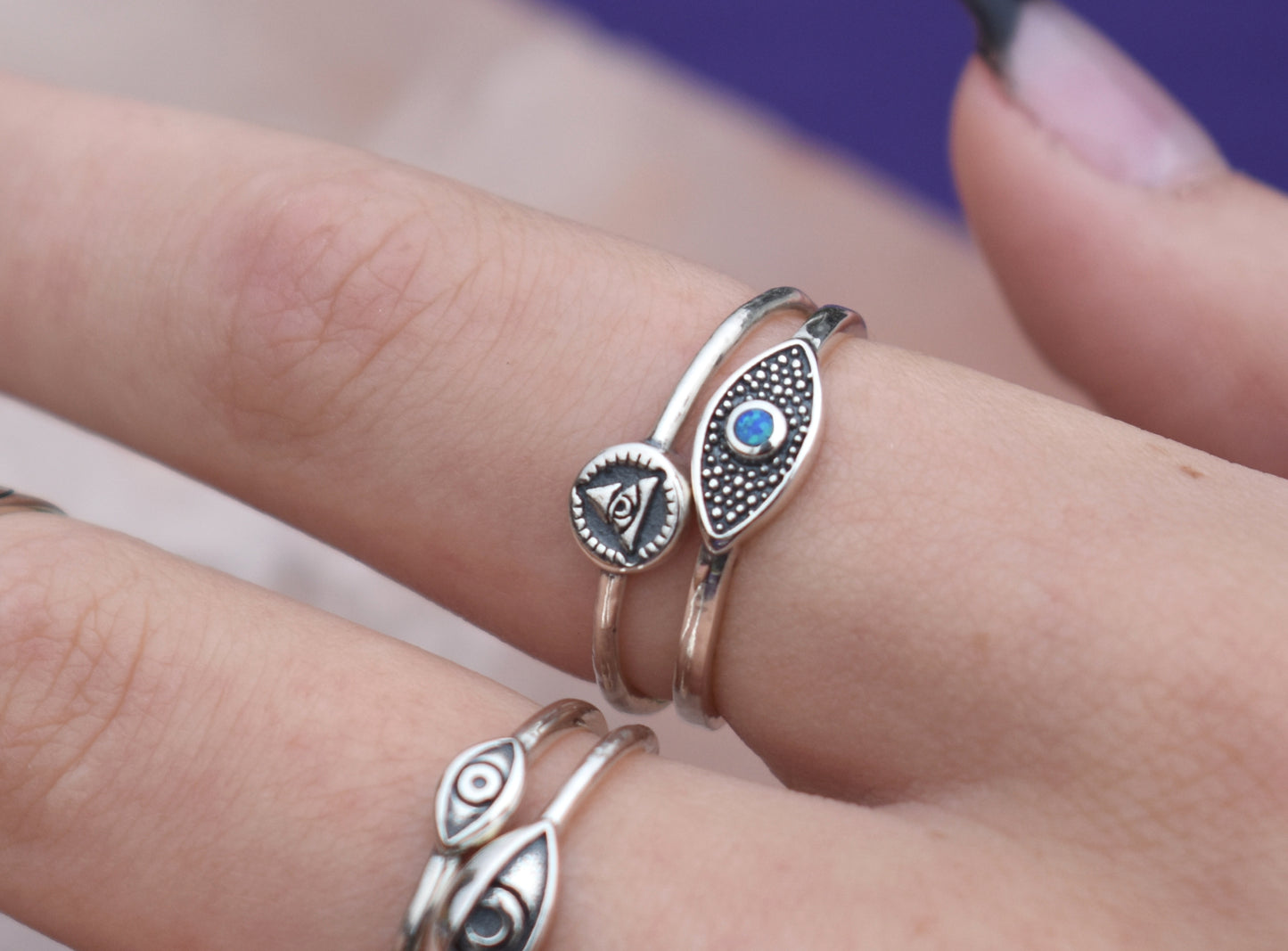 Blue Evil Eye of Protection Ring