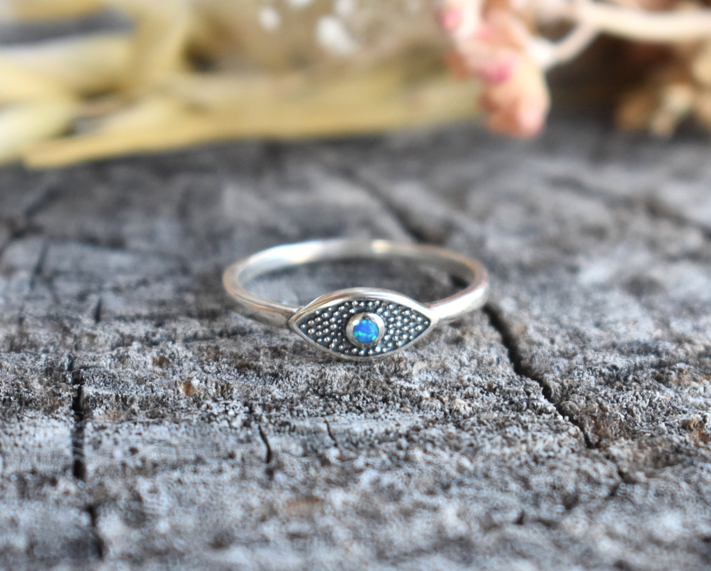Blue Evil Eye of Protection Ring