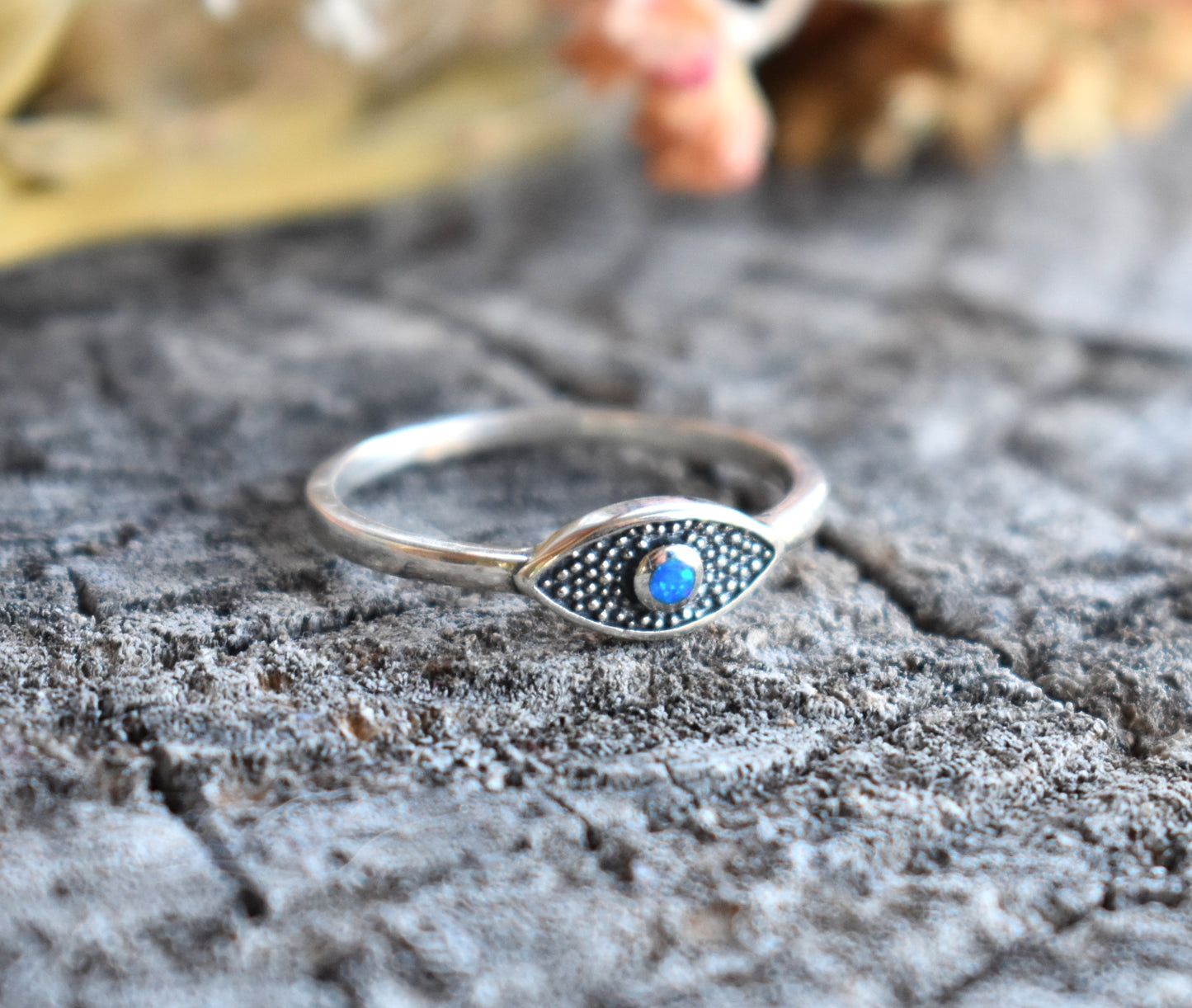 Blue Evil Eye of Protection Ring
