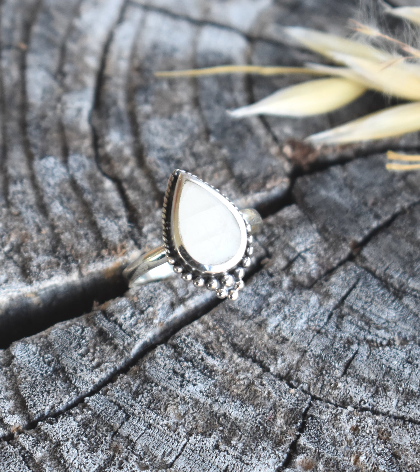 Boho Teardrop Ring-Turquoise, Onyx, Moonstone