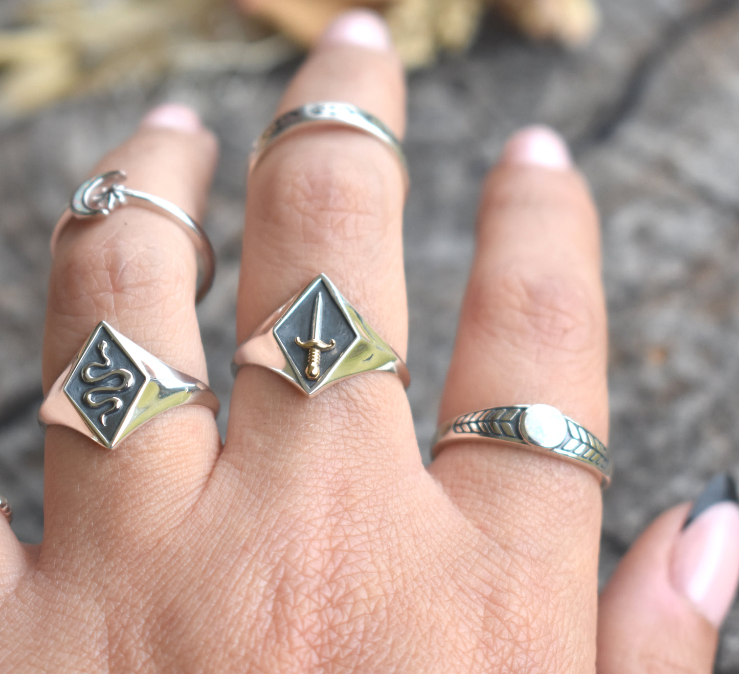 Sword Signet Ring-Sterling Silver