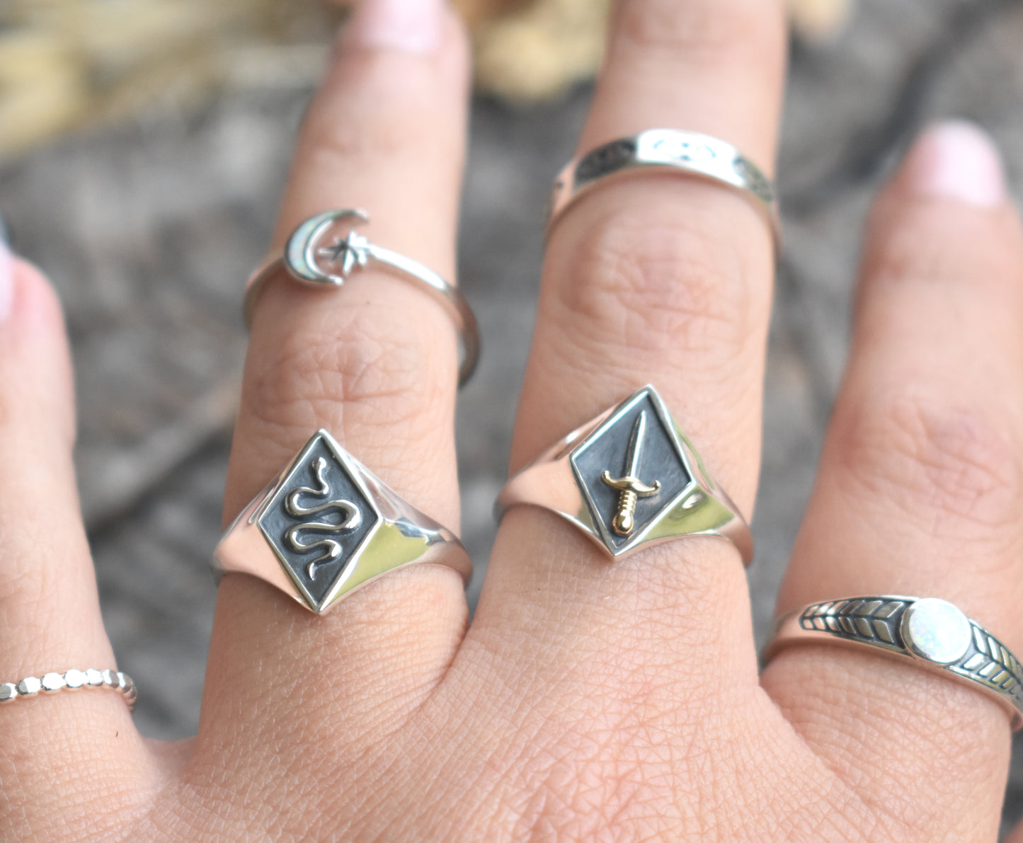 Sword Signet Ring-Sterling Silver