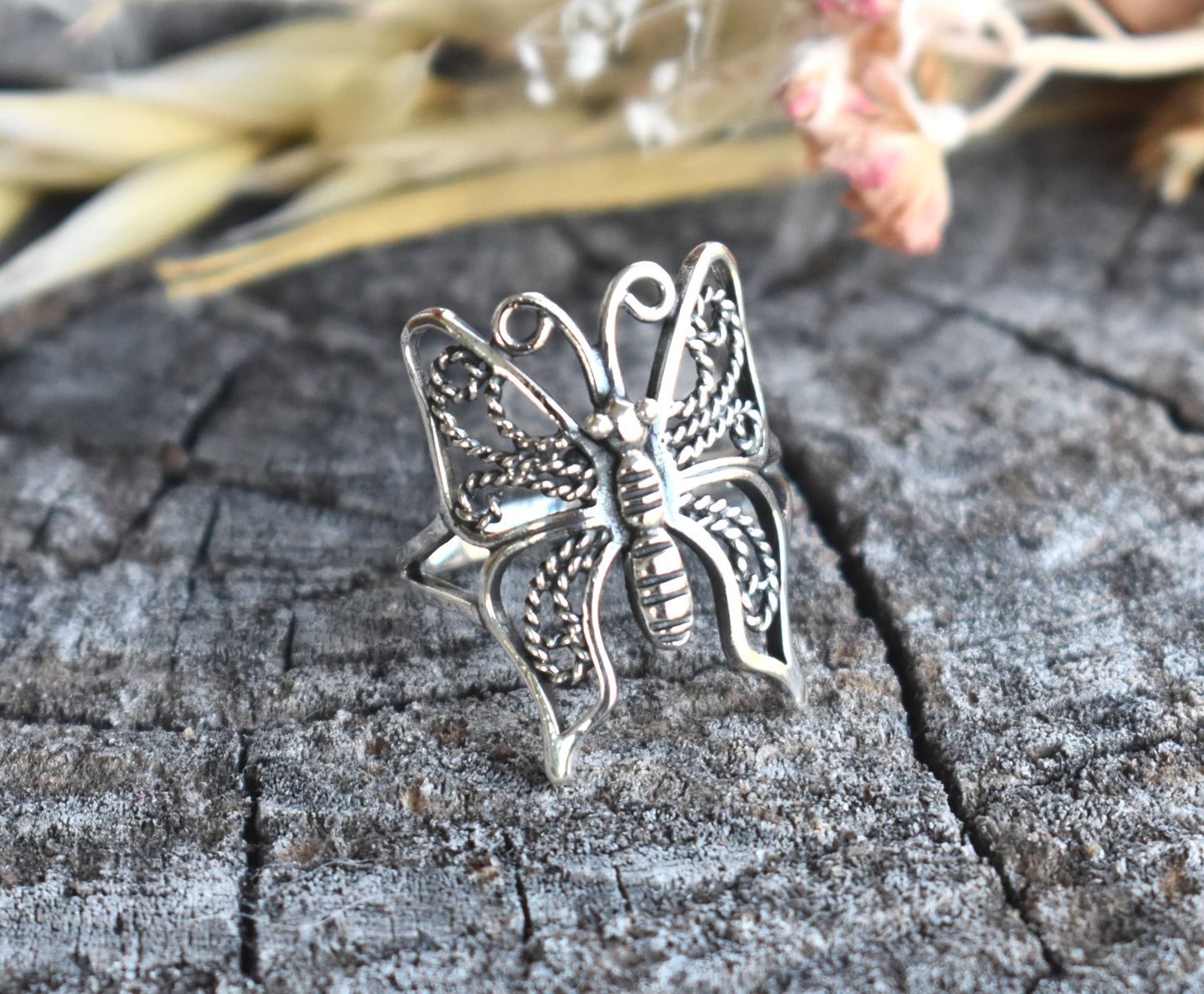 Boho Butterfly Ring-Sterling Silver