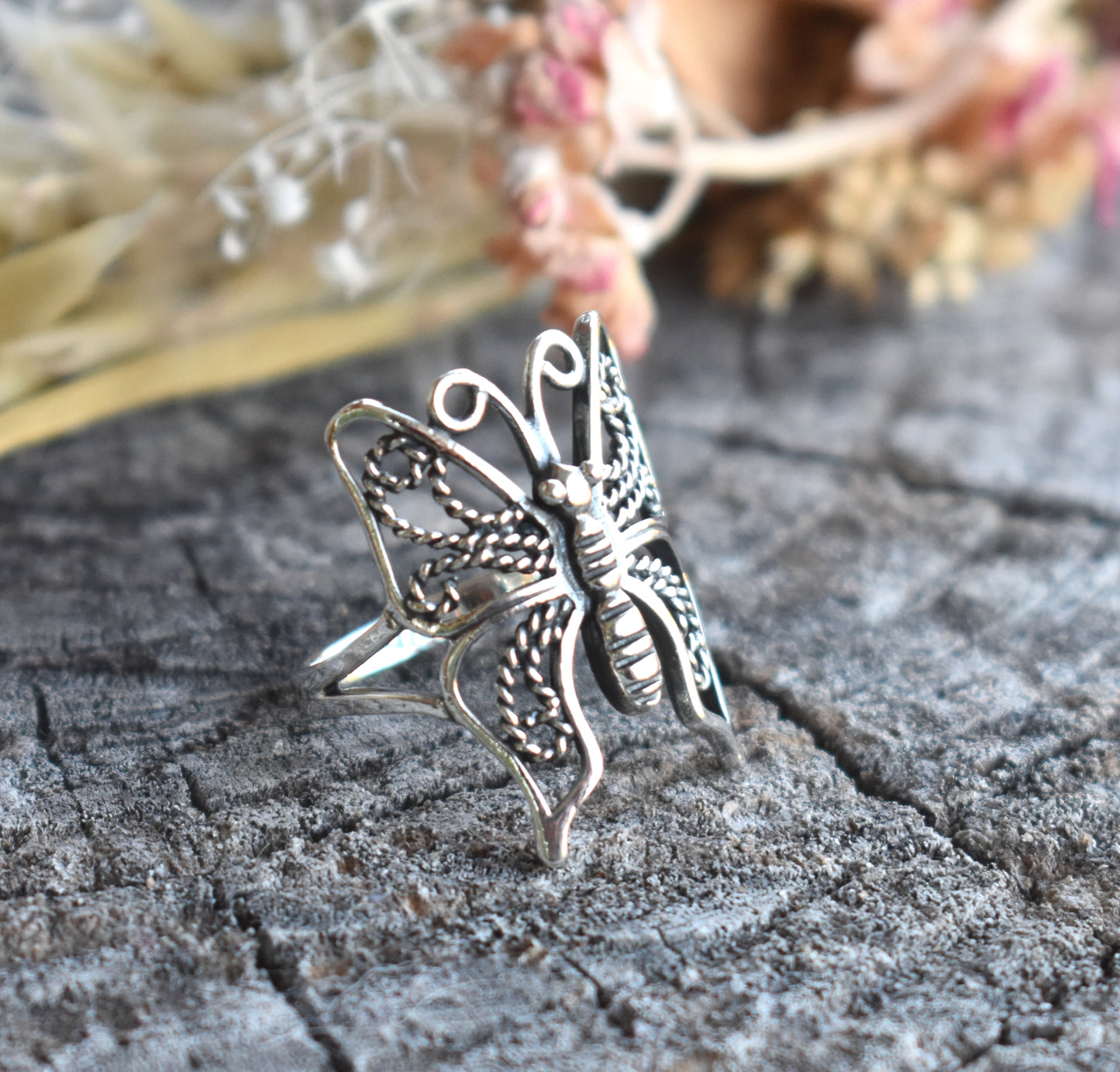 Boho Butterfly Ring-Sterling Silver