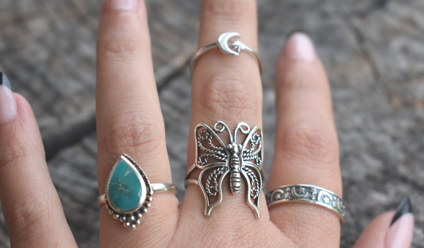 Boho Butterfly Ring-Sterling Silver