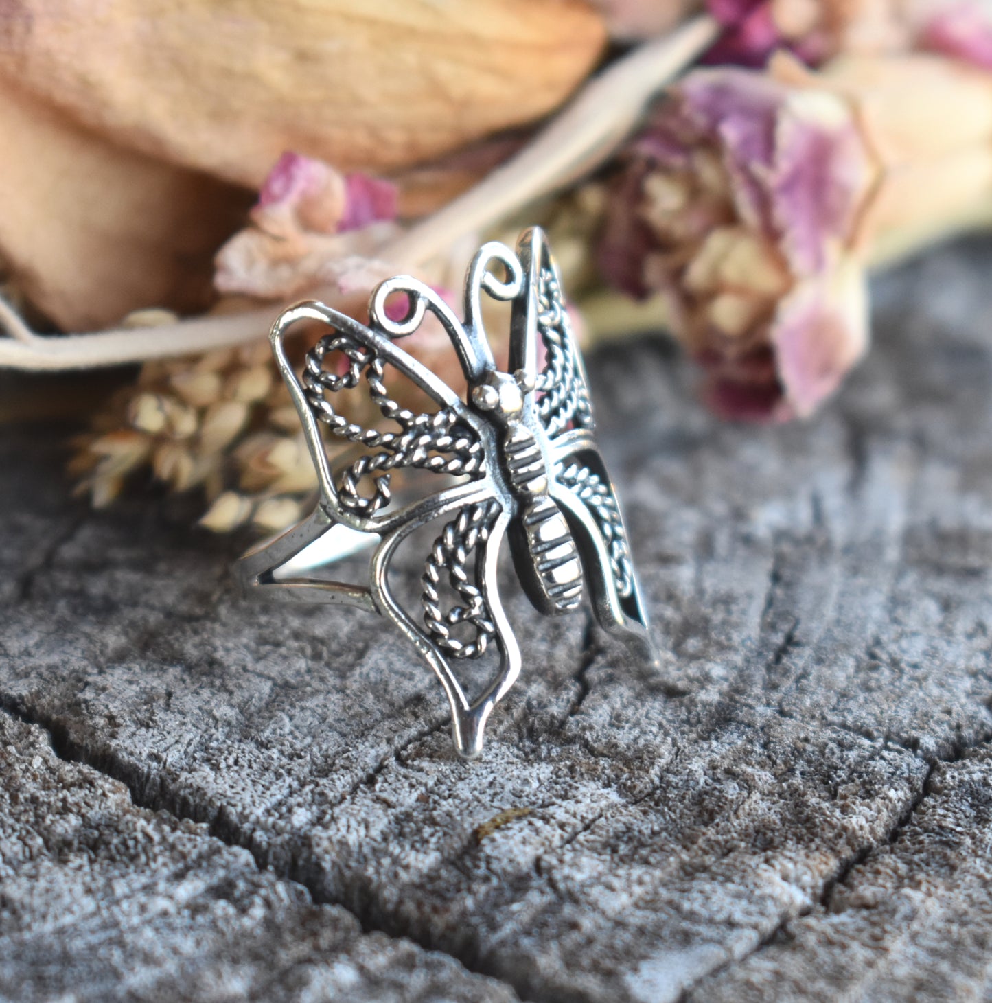 Boho Butterfly Ring-Sterling Silver