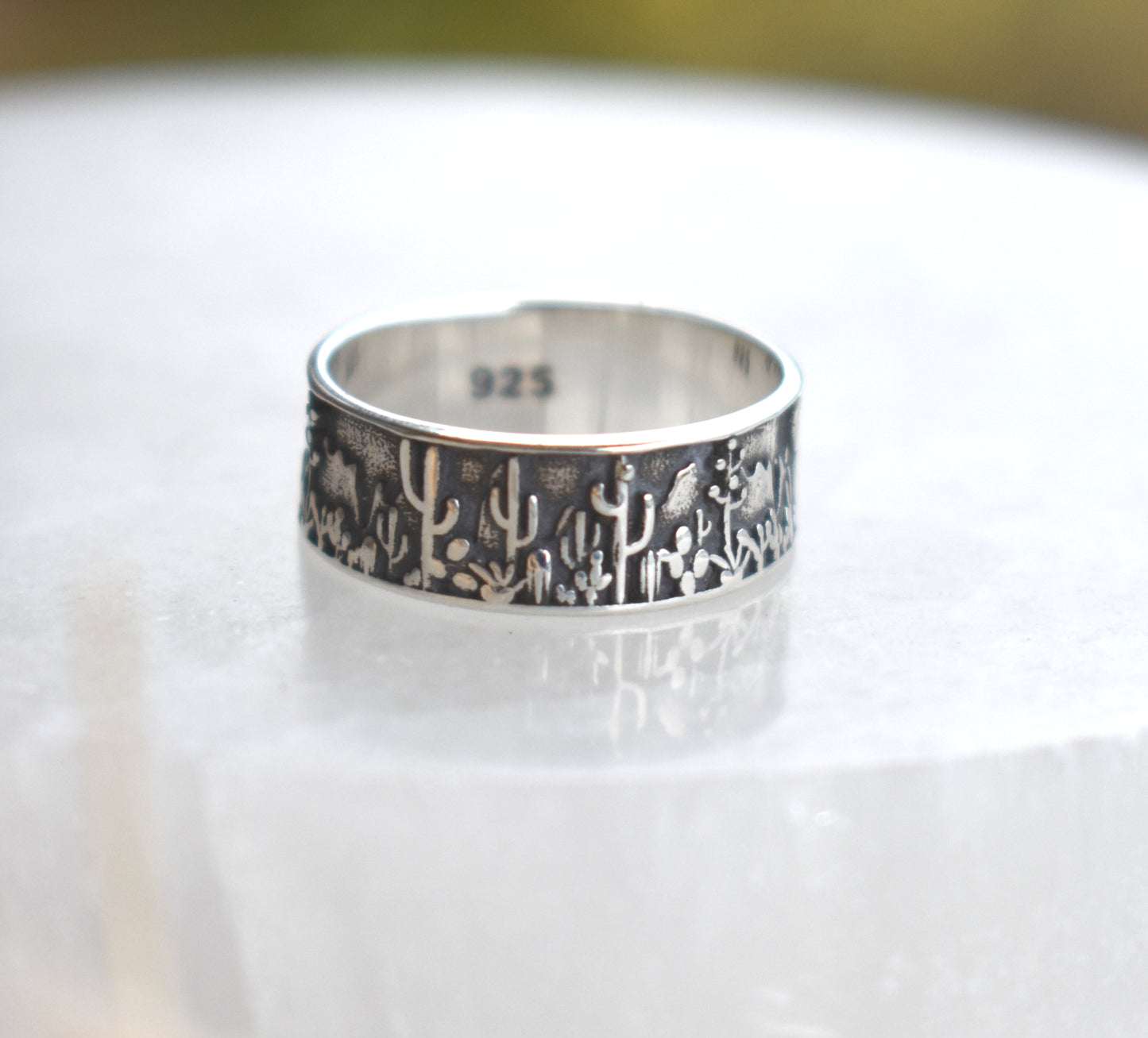 Cactus Saguaro Eternity Ring-Sterling Silver