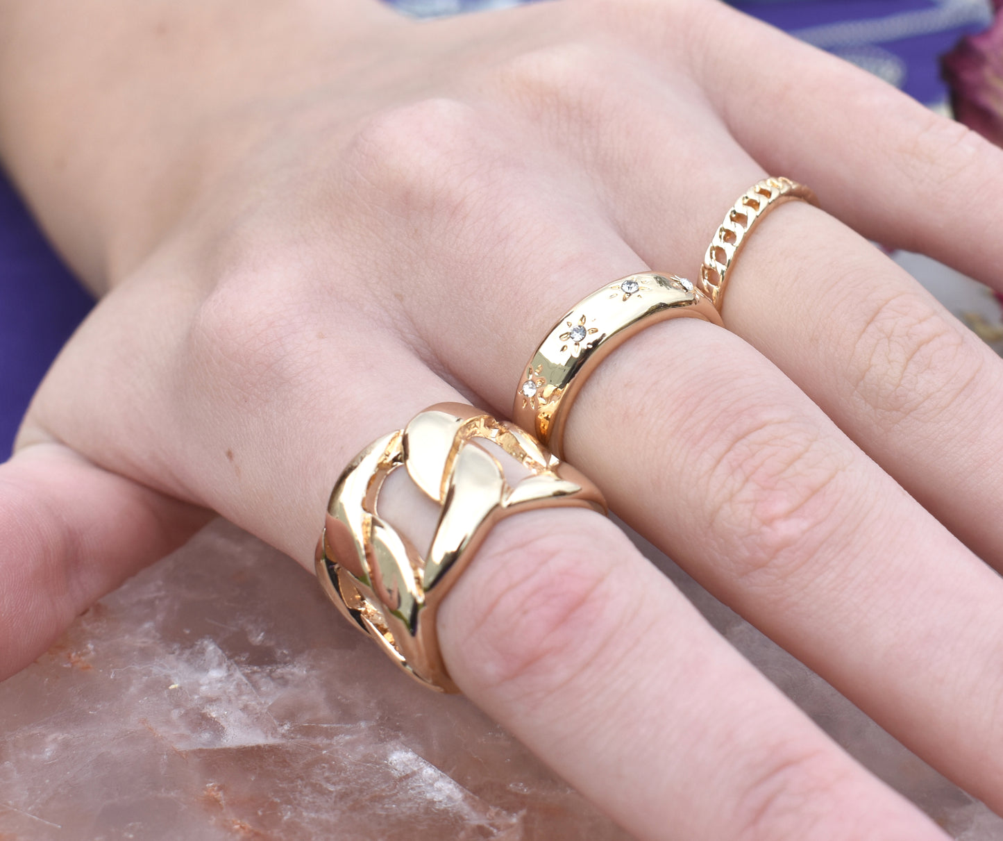 Gold Chain Rings-18k Gold Vermeil