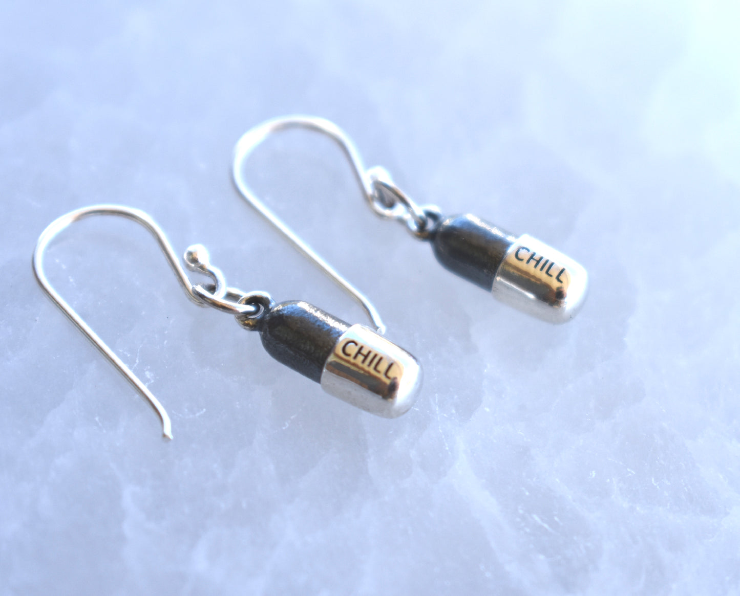 Chill Pill Earrings-Sterling Silver