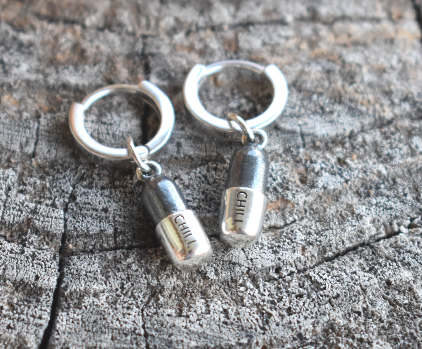 Chill Pill Earrings-Sterling Silver