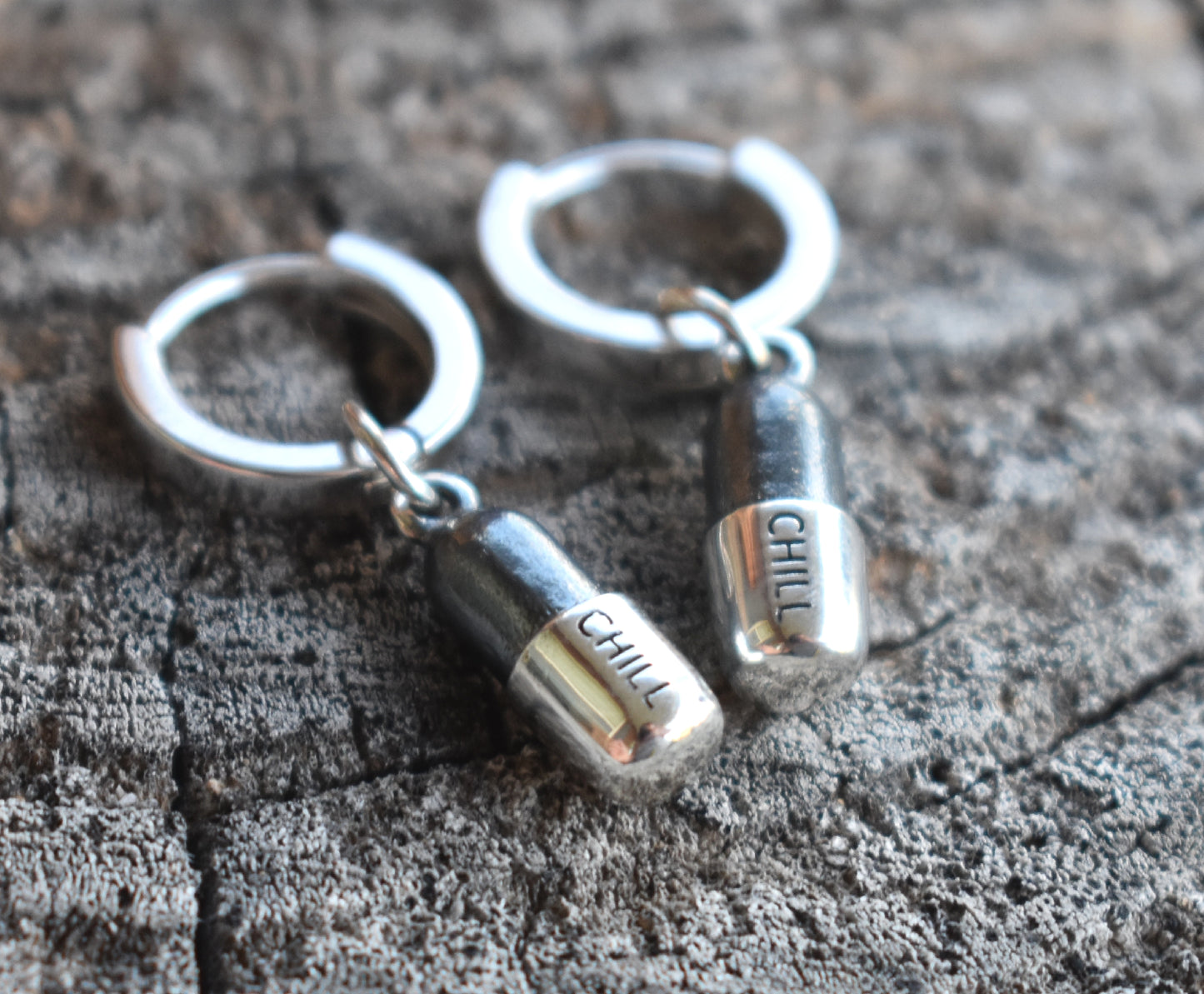 Chill Pill Earrings-Sterling Silver