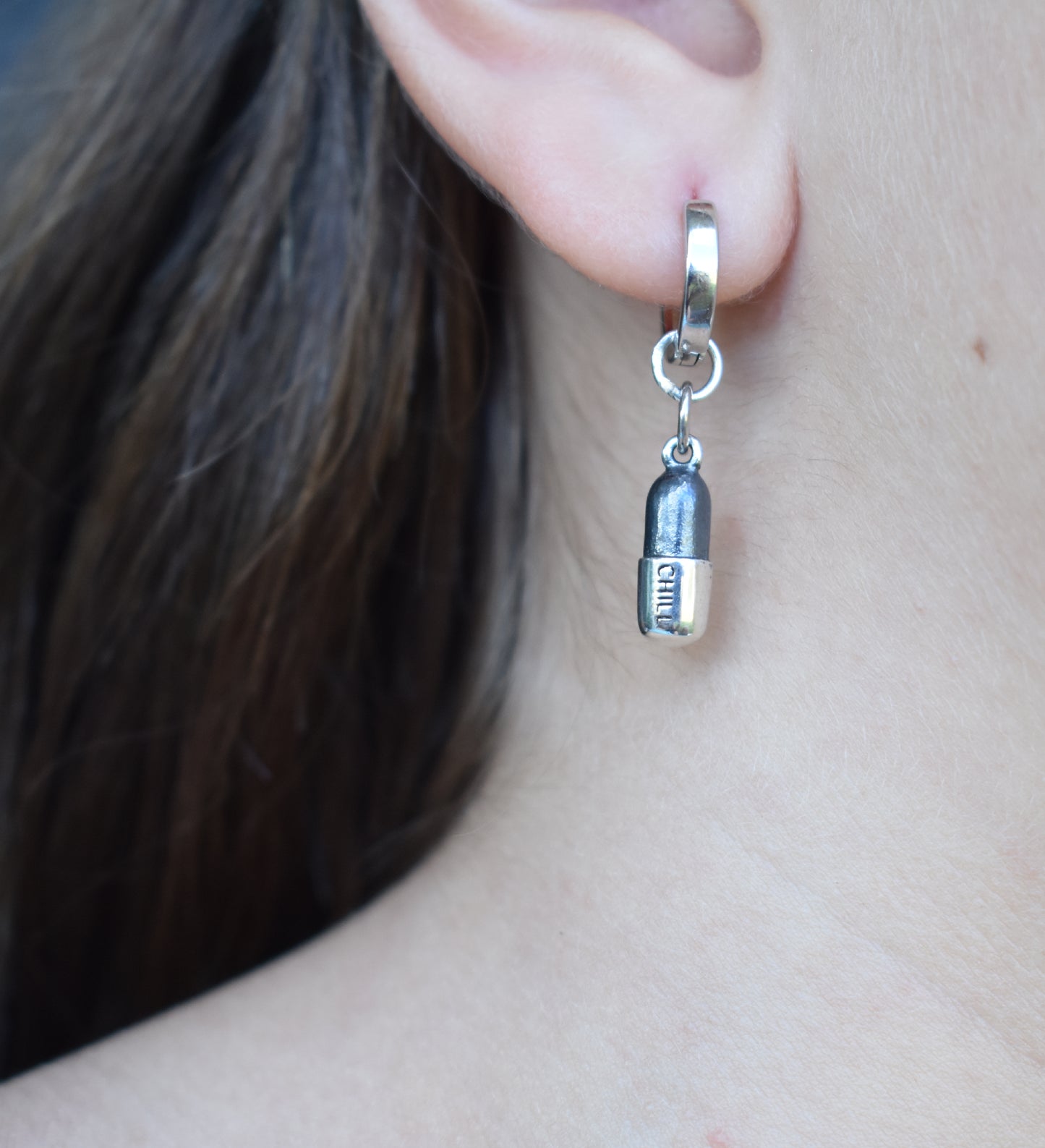 Chill Pill Earrings-Sterling Silver