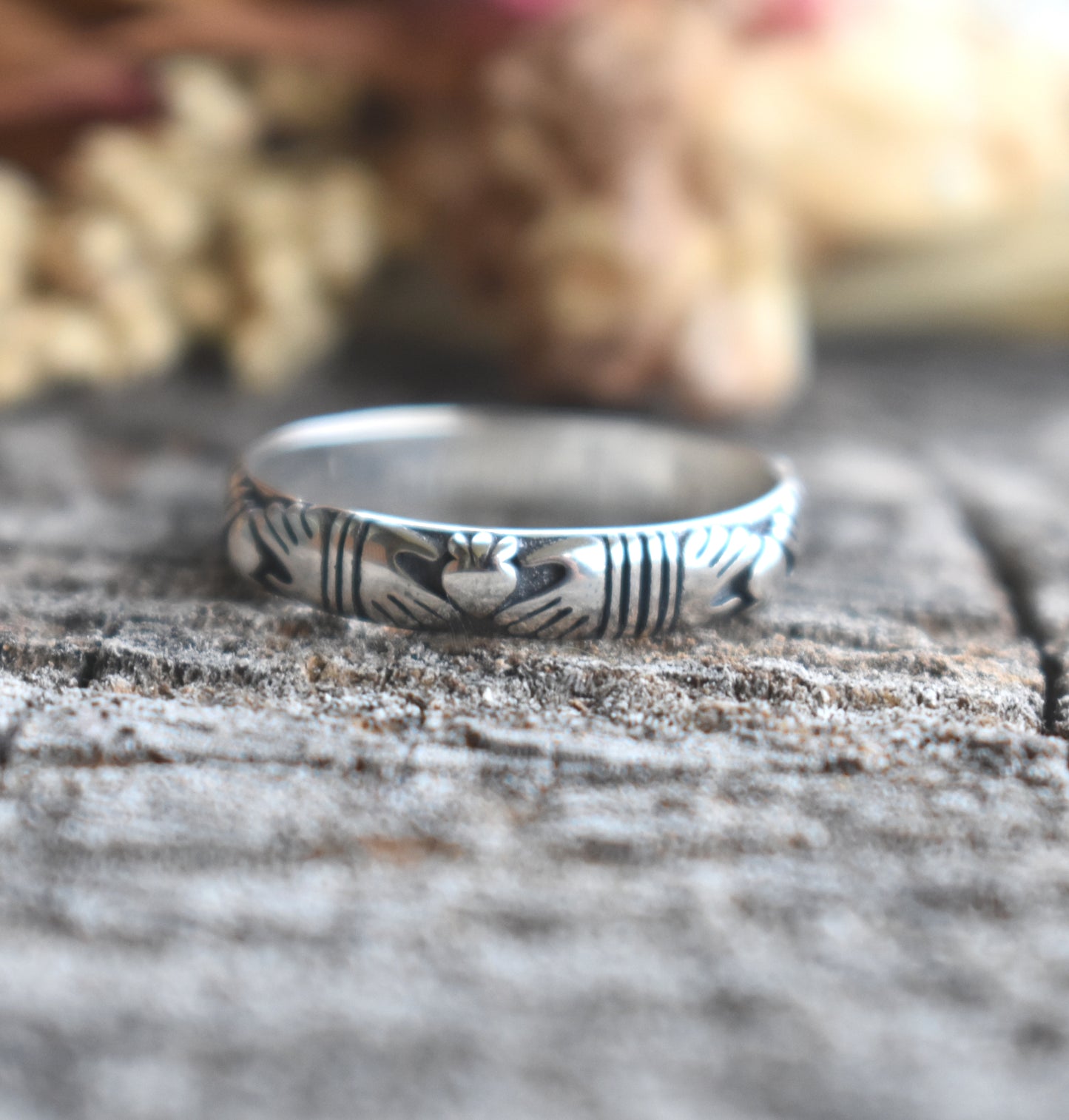 Claddagh Celtic Ring Band-Sterling Silver