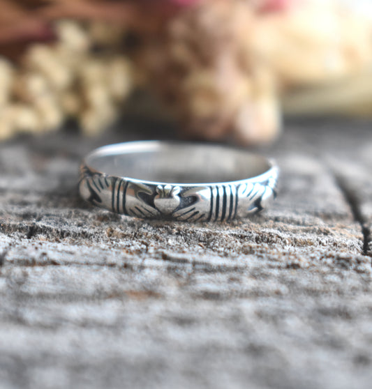 Claddagh Celtic Ring Band-Sterling Silver