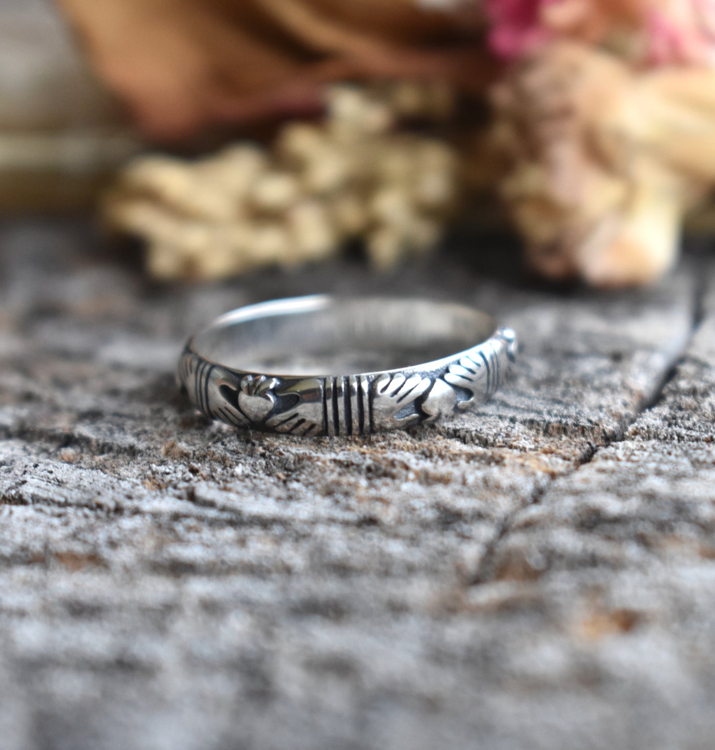 Claddagh Celtic Ring Band-Sterling Silver