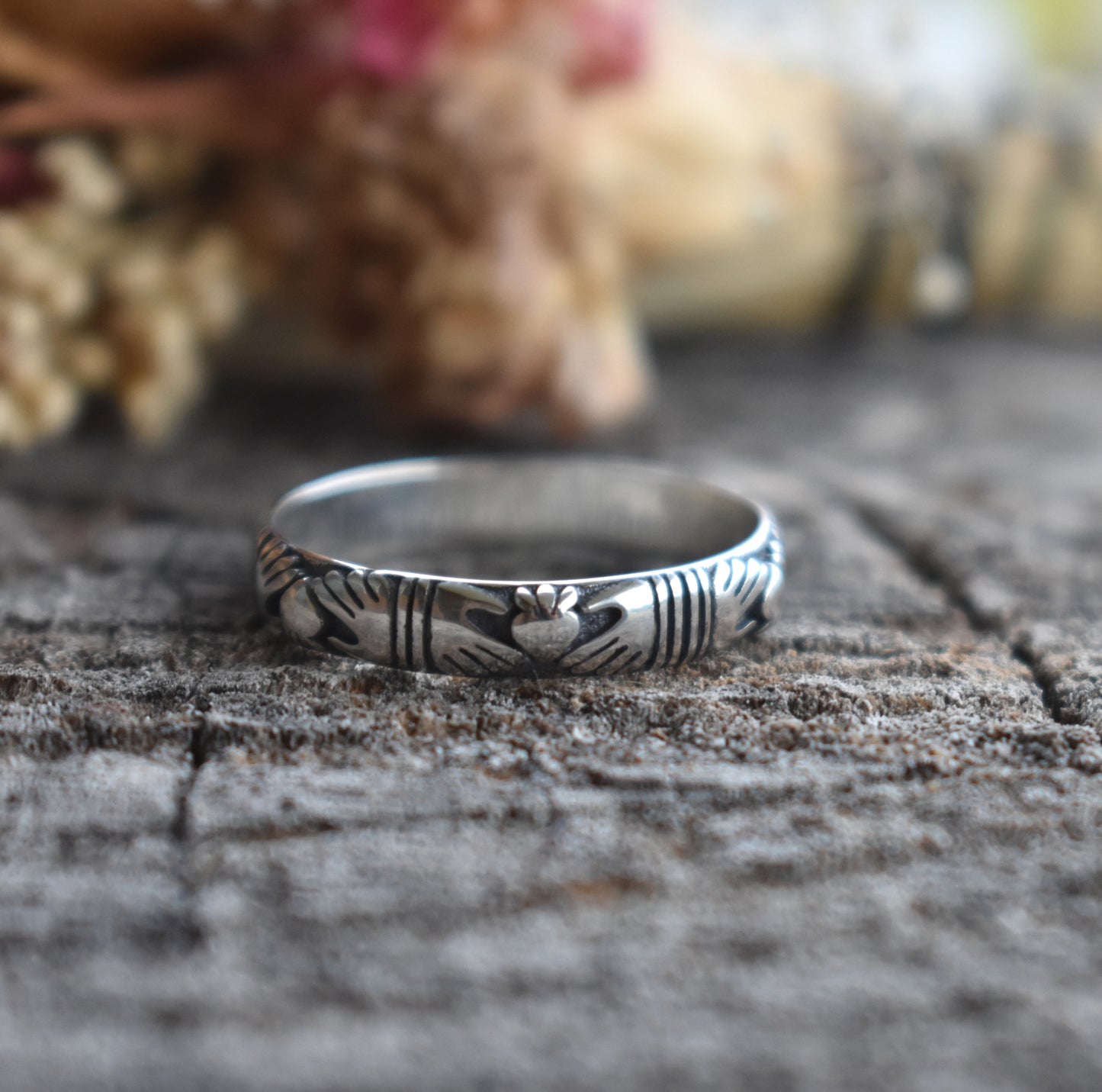 Claddagh Celtic Ring Band-Sterling Silver