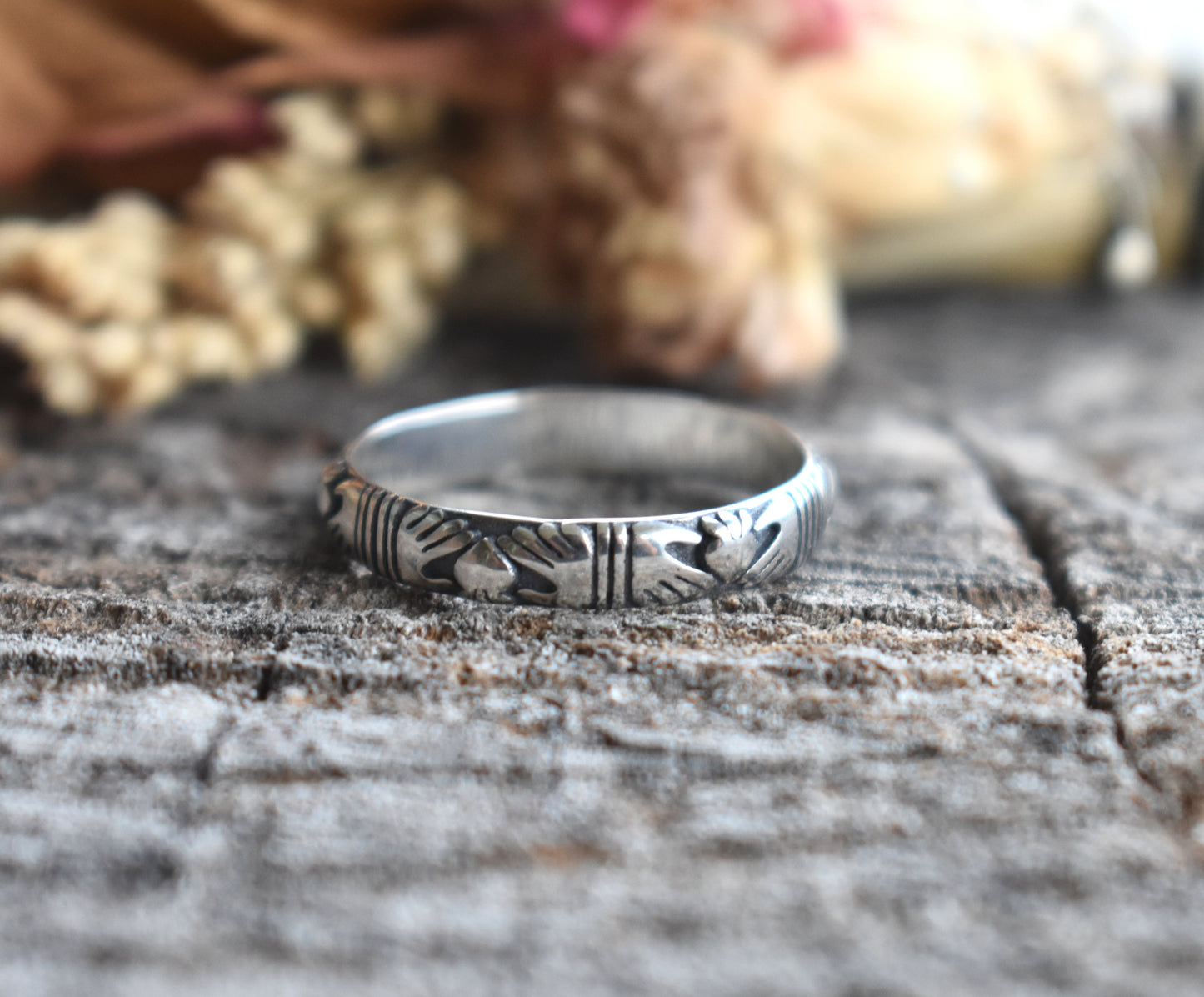 Claddagh Celtic Ring Band-Sterling Silver