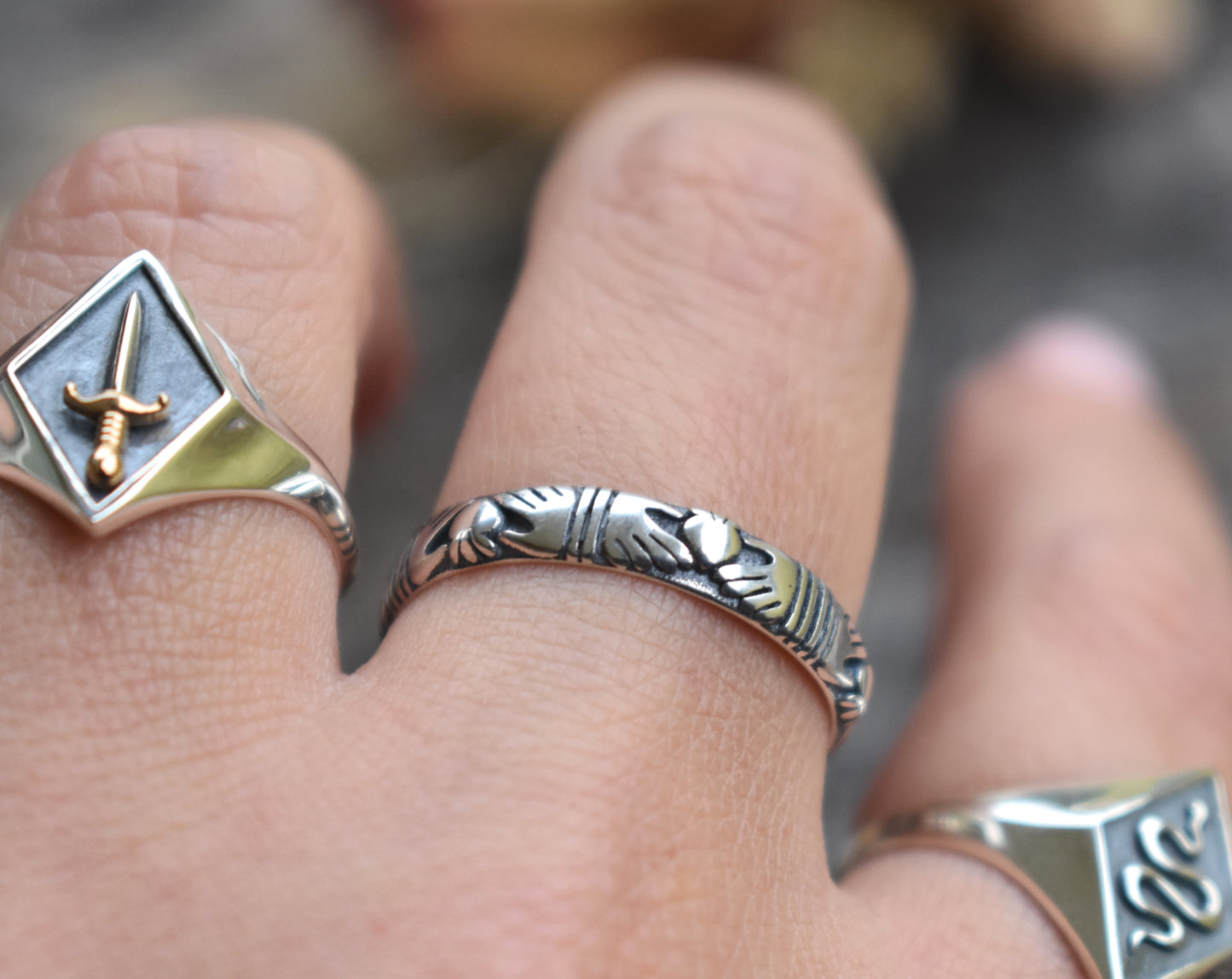 Claddagh Celtic Ring Band-Sterling Silver
