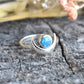 Crescent Moon & Opal Ring-Sterling Silver