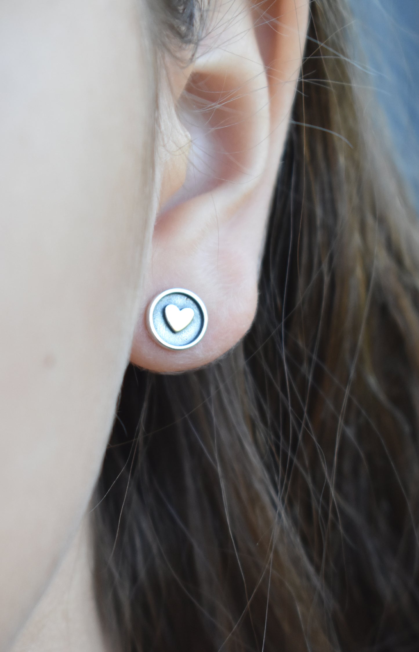 Cross & Heart Stud Earrings-Sterling Silver