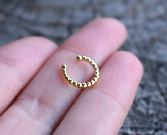 Gold Bead Non Pierce Ear Cuff-18k