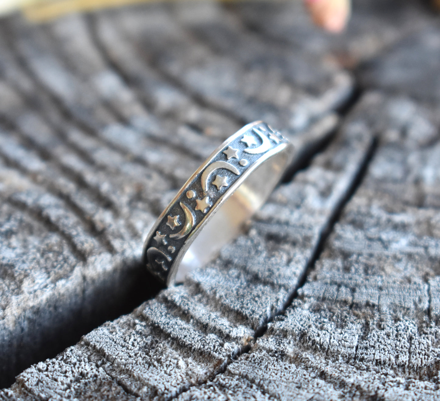 Moon & Stars Ring-Sterling Silver