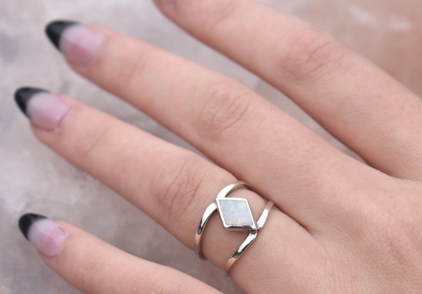 Diamond Opal Statement Ring