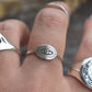 Hand Stamped Evil Eye Ring-Sterling Silver