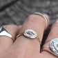 Hand Stamped Evil Eye Ring-Sterling Silver
