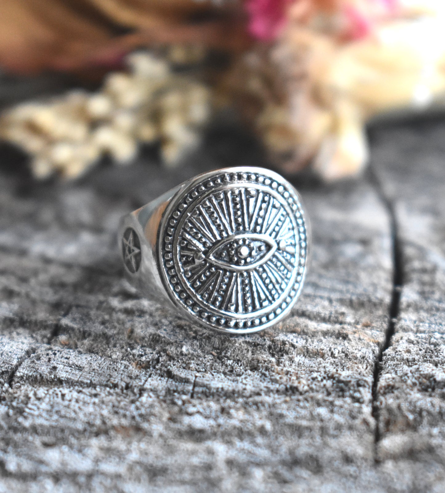 Wide Eye Signet Ring-Sterling Silver