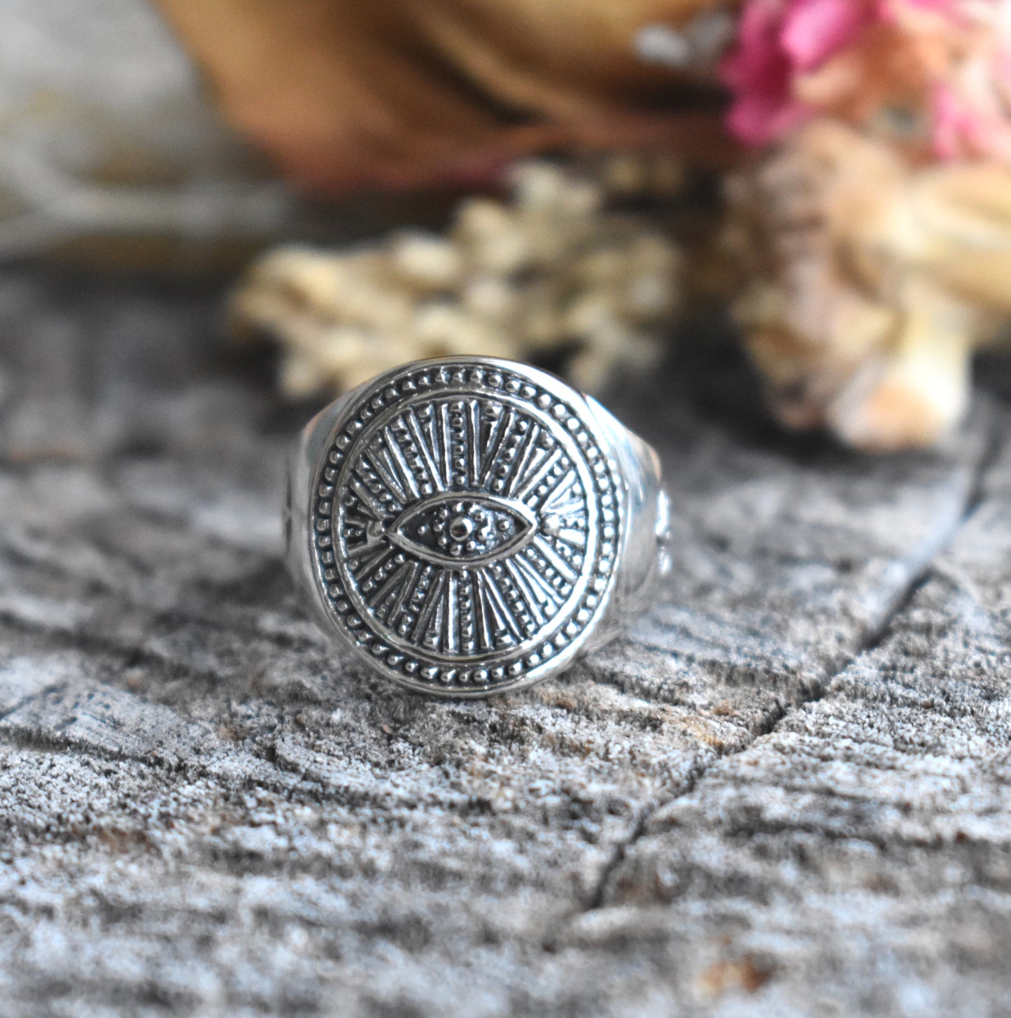 Wide Eye Signet Ring-Sterling Silver