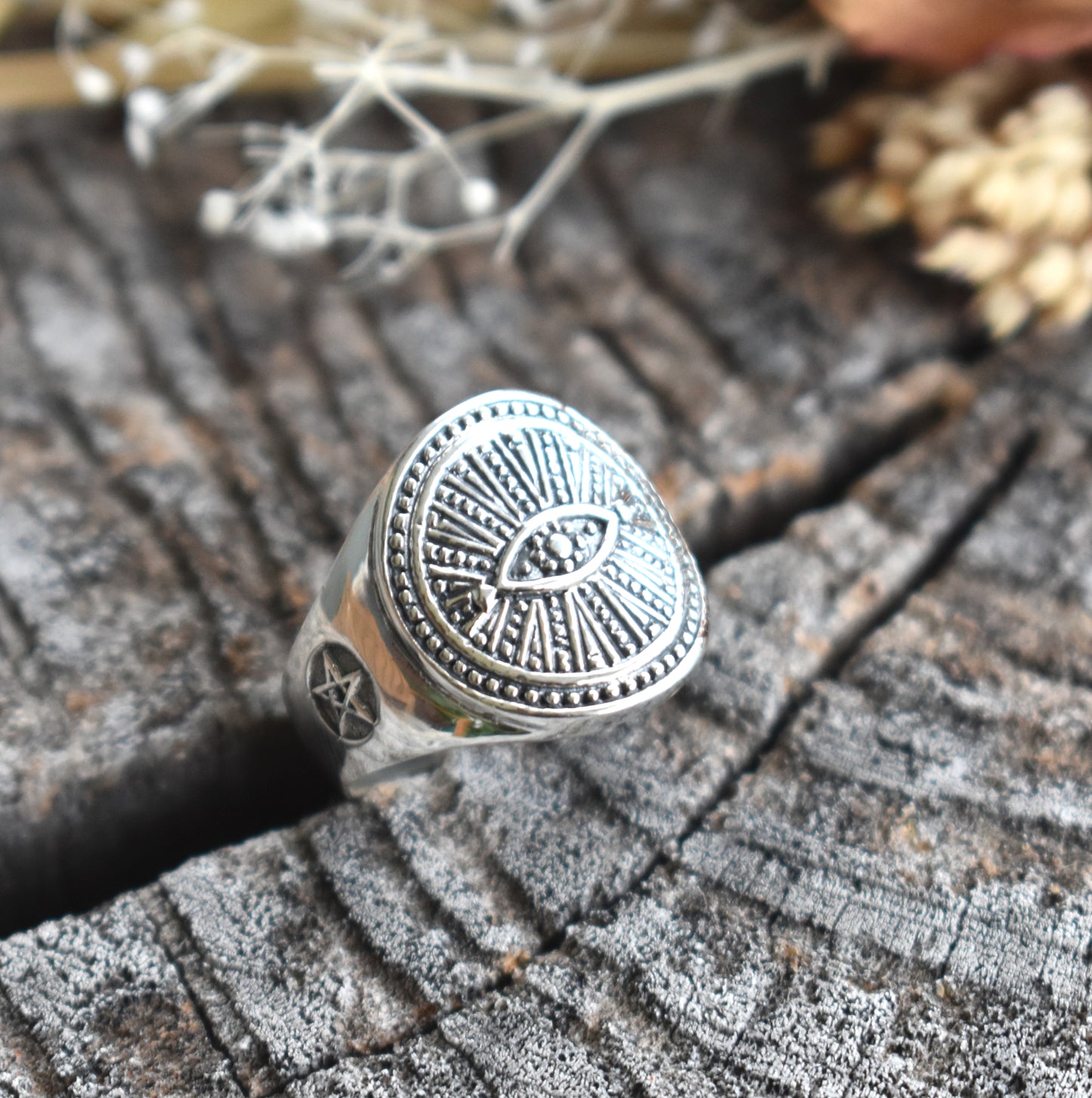 Wide Eye Signet Ring-Sterling Silver