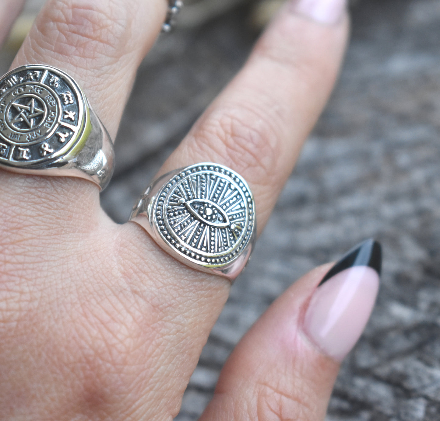 Wide Eye Signet Ring-Sterling Silver