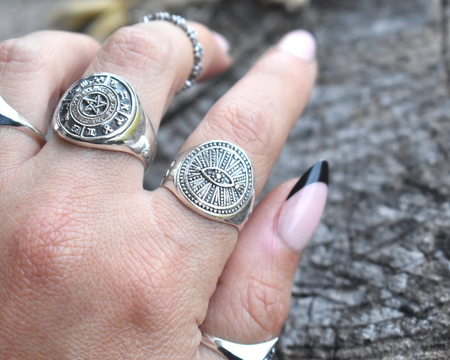 Wide Eye Signet Ring-Sterling Silver
