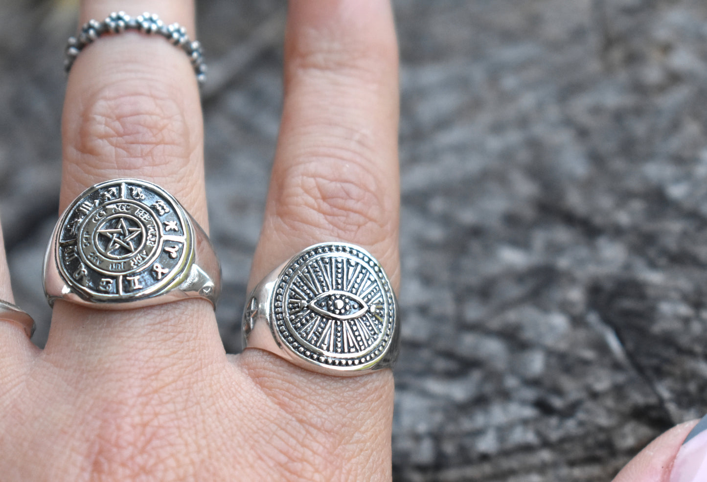 Wide Eye Signet Ring-Sterling Silver